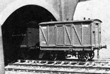 Model of Midland ventilated van on the Protofour tracks.