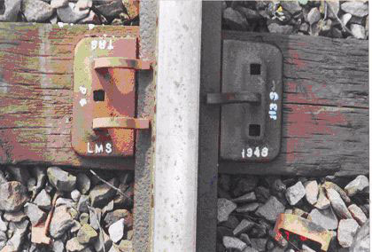 Very early 'BR1' baseplate marked for use with the original 113lb FB rail section.